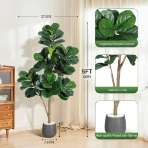 4-7FT  Realistic Faux  Trees in Planter