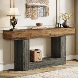 Farmhouse 2-Tier Table U-Shaped Base