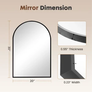 26"x38" Arched Metal Mirror