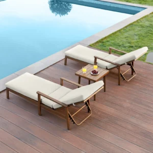 3-Piece Outdoor Lounge Chair Set