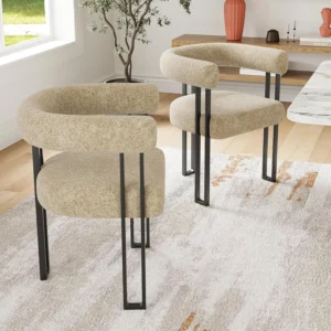 2 Upholstered Dining Arm Chairs