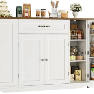 47In Rolling Kitchen Island with Storage