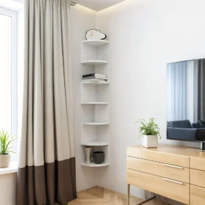 7-Tier Rustic Wall-Mounted Corner Shelf